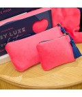 Velvet Makeup Pouch | Pink Crush